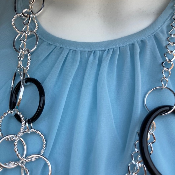 New Aidan Women’s Blue  Polyester & Lace  Dress - Picture 2 of 11